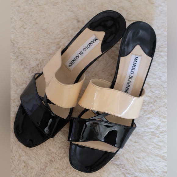 Vintage Manolo Blahnik Patent Leather Sandals - Picture 5 of 5